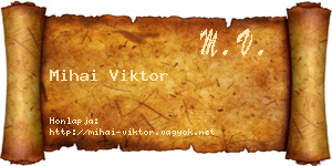 Mihai Viktor névjegykártya